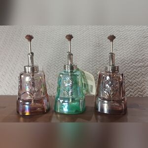 Iridescent Glass Flower Misters Set